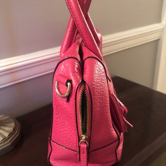Kate Spade Dark Pink Leather Handbag with Tassel Zipper - Picture 10 of 10